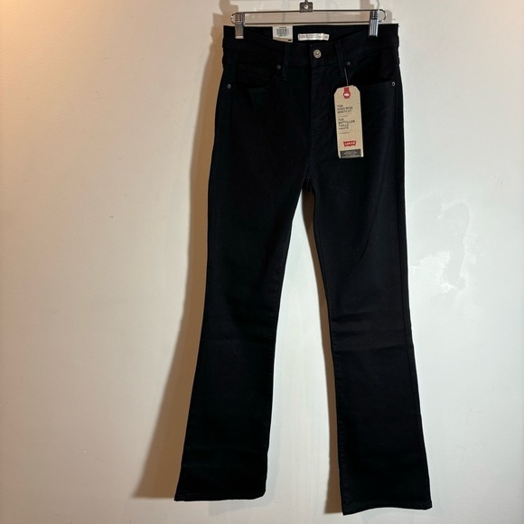 LEVI’S 725 Sz 28 High Rise Bootcut Sculpt Technology Fabric Jeans Black NEW - Picture 3 of 15